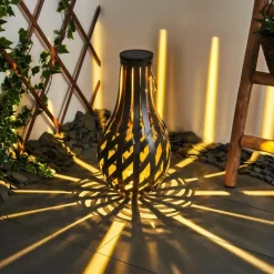 Lampes Vintages & Rétros-hofstein lampe solaire Soulé LED Brun, 1 lumière