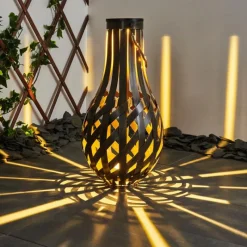 Lampes Vintages & Rétros-hofstein lampe solaire Soulé LED Brun, 1 lumière