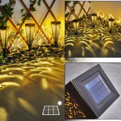 Luminaires Orientaux-hofstein lampe solaire Staranzano LED Jaune, Noir, 1 lumière