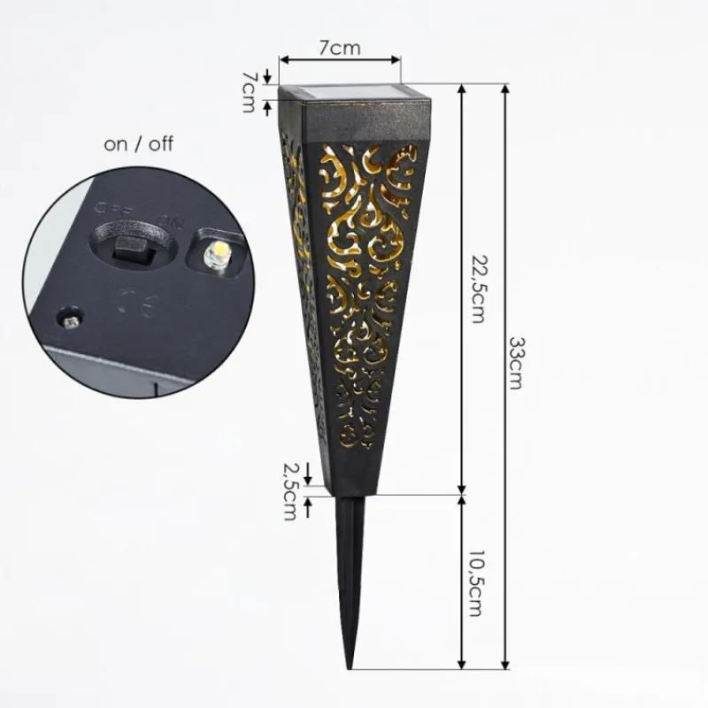 Luminaires Orientaux-hofstein lampe solaire Staranzano LED Jaune, Noir, 1 lumière