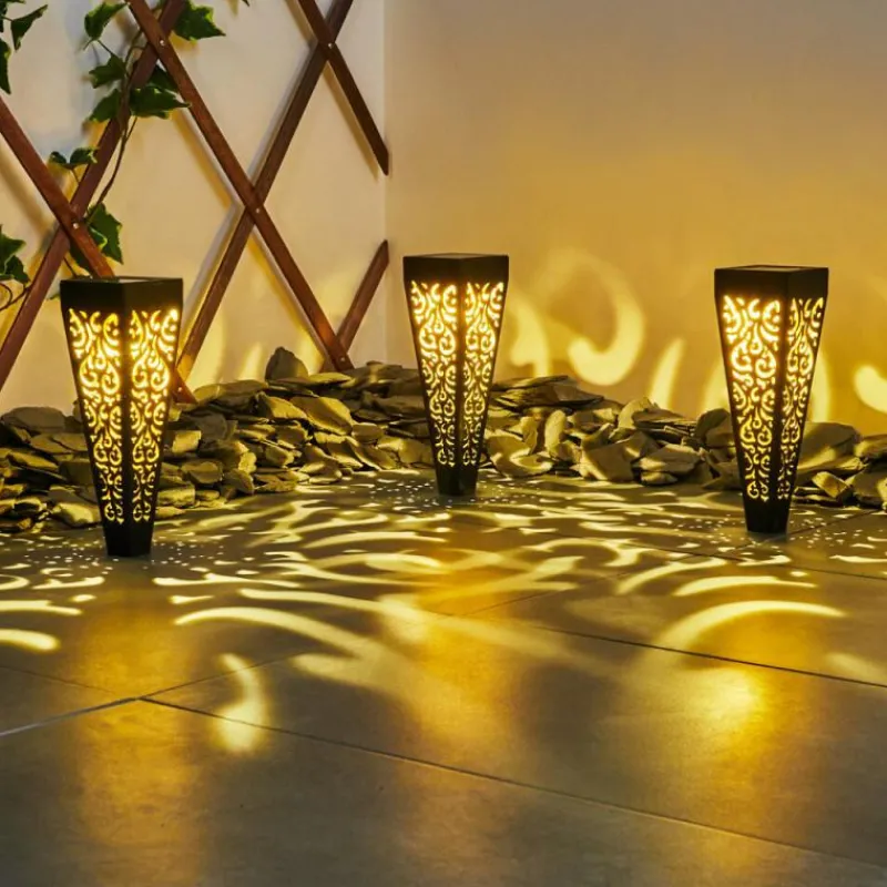 Luminaires Orientaux-hofstein lampe solaire Staranzano LED Jaune, Noir, 1 lumière