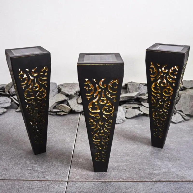 Luminaires Orientaux-hofstein lampe solaire Staranzano LED Jaune, Noir, 1 lumière