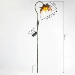 Luminaires Rustiques-hofstein lampe solaire Taft LED Ambre, Vert, Cuivre, 1 lumière