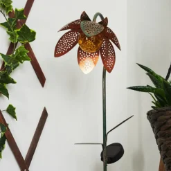 Luminaires Rustiques-hofstein lampe solaire Taft LED Ambre, Vert, Cuivre, 1 lumière