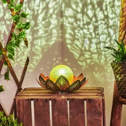 Luminaires Orientaux-hofstein lampe solaire Taft LED Vert, Cuivre, 1 lumière