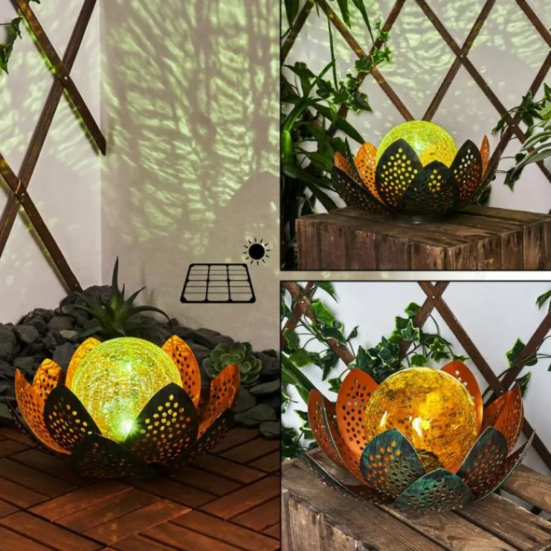 Luminaires Orientaux-hofstein lampe solaire Taft LED Vert, Cuivre, 1 lumière