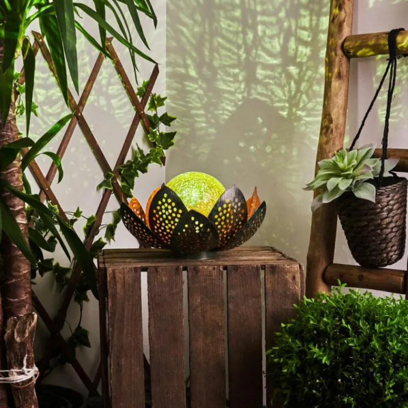 Luminaires Orientaux-hofstein lampe solaire Taft LED Vert, Cuivre, 1 lumière