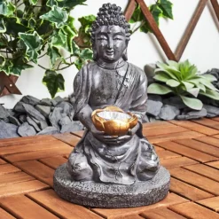 Luminaires Orientaux-hofstein lampe solaire Valfurva LED Gris, Cuivre, 1 lumière