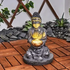 Luminaires Orientaux-hofstein lampe solaire Valfurva LED Gris, Cuivre, 1 lumière