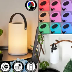 hofstein Lampe solaires Acebal LED Noir, Blanc, 1 lumière, Changeur de couleurs
