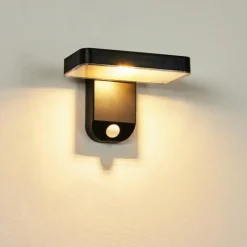 hofstein Lampe solaires Bondarp LED Noir, 1 lumière, Détecteur de mouvement