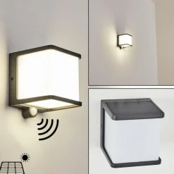 hofstein Lampe solaires Burseryd LED Anthracite, 1 lumière, Détecteur de mouvement