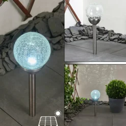 hofstein Lampe solaires Carbonia LED Nickel mat, 1 lumière