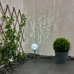 hofstein Lampe solaires Carbonia LED Nickel mat, 1 lumière