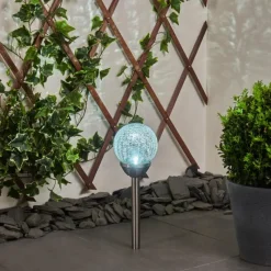 hofstein Lampe solaires Carbonia LED Nickel mat, 1 lumière