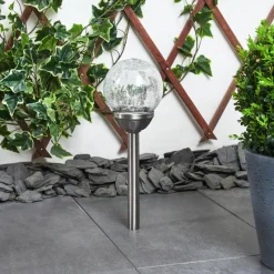 hofstein Lampe solaires Carbonia LED Nickel mat, 1 lumière