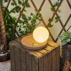 hofstein Lampe solaires Centrache LED Brun, 1 lumière