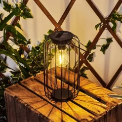 Style Boho-Chic-hofstein Lampe solaires Klovsta LED Noir, 1 lumière