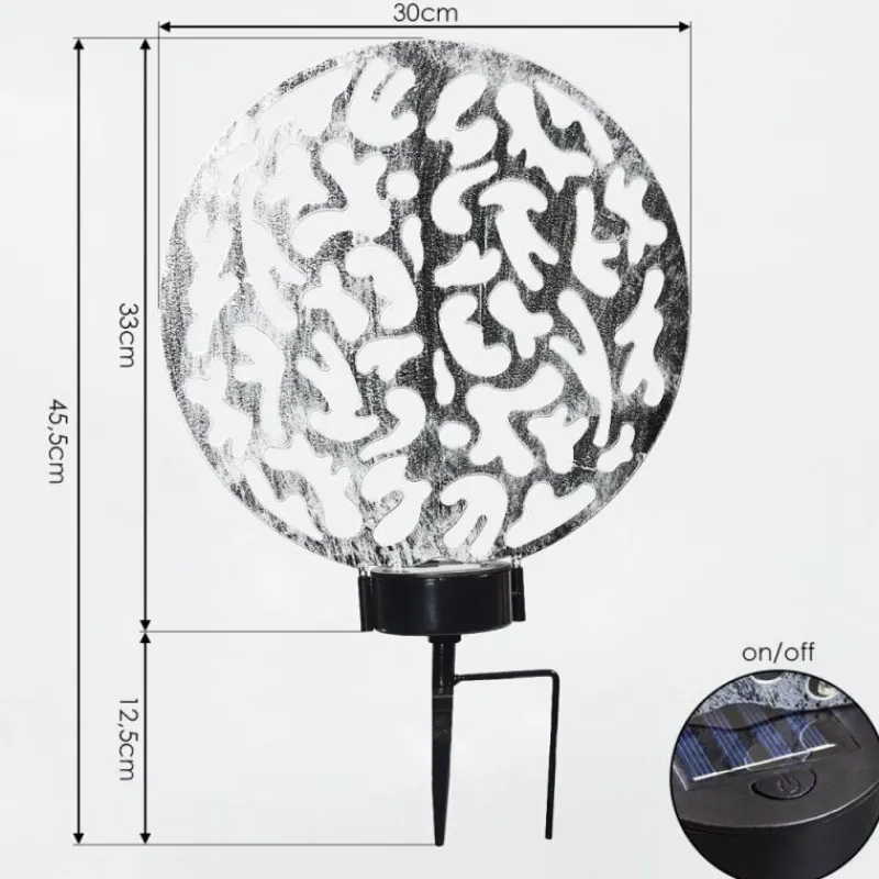 Luminaires Orientaux-hofstein Lampe solaires Kupa LED Noir, Argenté, 2 lumières