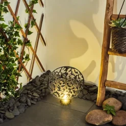 Luminaires Orientaux-hofstein Lampe solaires Kupa LED Noir, Argenté, 2 lumières