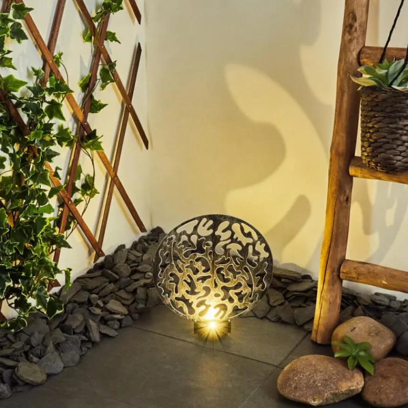 Luminaires Orientaux-hofstein Lampe solaires Kupa LED Noir, Argenté, 2 lumières