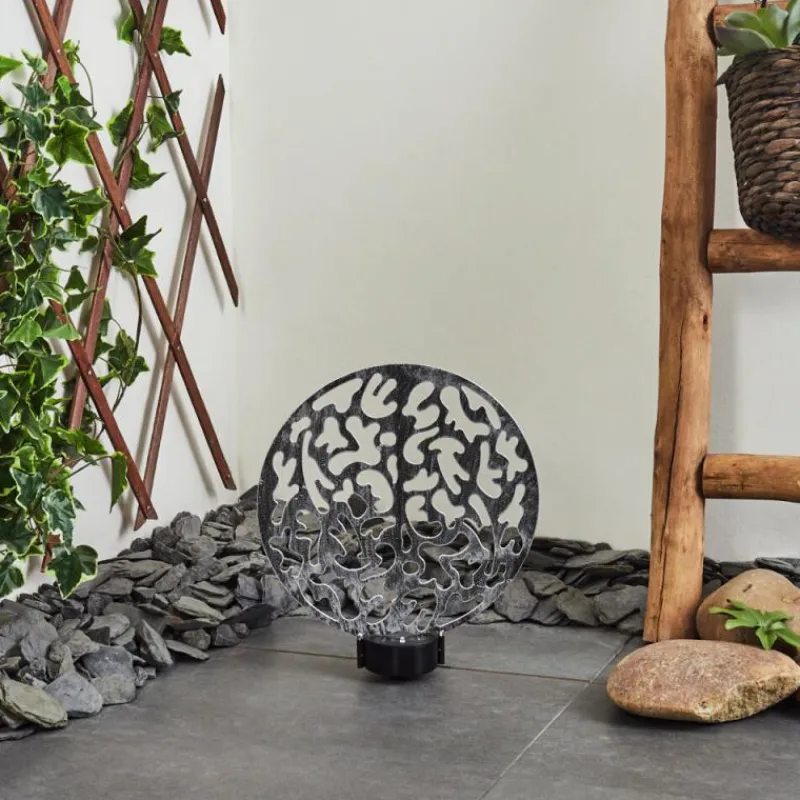 Luminaires Orientaux-hofstein Lampe solaires Kupa LED Noir, Argenté, 2 lumières