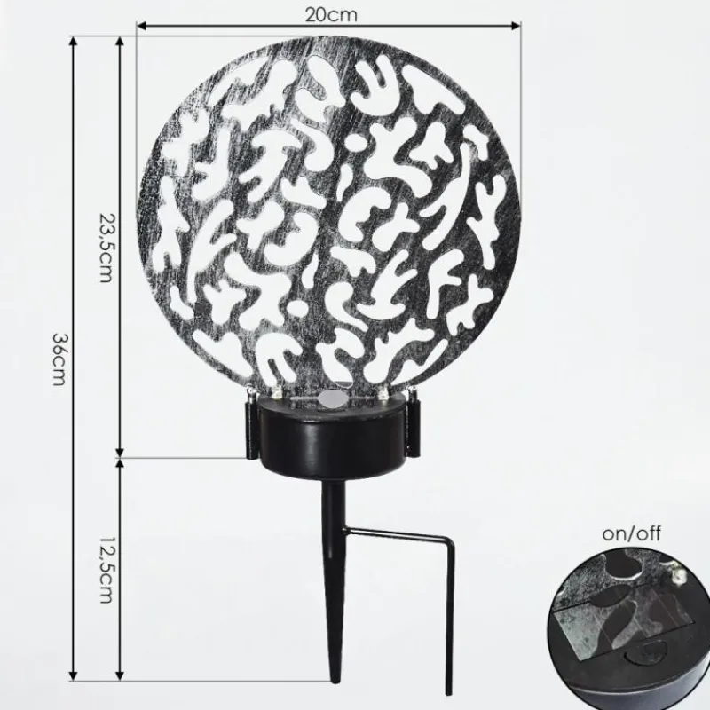 Luminaires Orientaux-hofstein Lampe solaires Kupa LED Noir, Argenté, 2 lumières