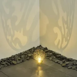 Luminaires Orientaux-hofstein Lampe solaires Kupa LED Noir, Argenté, 2 lumières