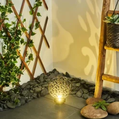 Luminaires Orientaux-hofstein Lampe solaires Kupa LED Noir, Argenté, 2 lumières