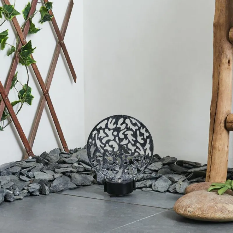 Luminaires Orientaux-hofstein Lampe solaires Kupa LED Noir, Argenté, 2 lumières