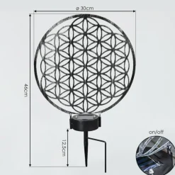 hofstein Lampe solaires Kupa LED Noir, Argenté, 2 lumières