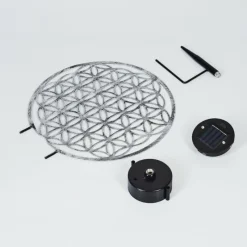 hofstein Lampe solaires Kupa LED Noir, Argenté, 2 lumières