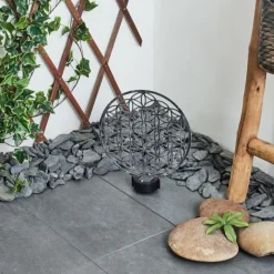 hofstein Lampe solaires Kupa LED Noir, Argenté, 2 lumières