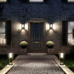 Luminaires Mantra Lampe solaires Mantra MERIBEL LED Noir, 1 lumière, Détecteur de mouvement