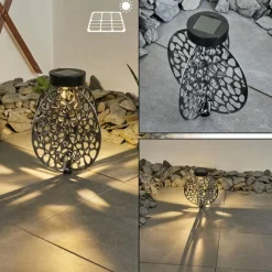 hofstein Lampe solaires Mesan LED Noir, Argenté, 1 lumière