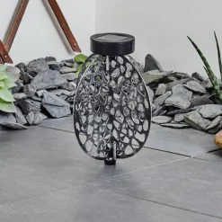 hofstein Lampe solaires Mesan LED Noir, Argenté, 1 lumière