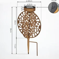 hofstein Lampe solaires Mesan LED Orange, Rouille, Noir, 1 lumière