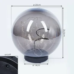 Suspension Verre Fumé-hofstein Lampe solaires Pollenca LED Noir, 40 lumières