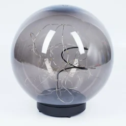 Suspension Verre Fumé-hofstein Lampe solaires Pollenca LED Noir, 40 lumières