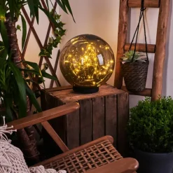 hofstein Lampe solaires Pollenca LED Noir, 50 lumières