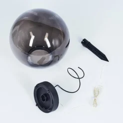 Suspension Verre Fumé-hofstein Lampe solaires Pollenca LED Noir, 30 lumières