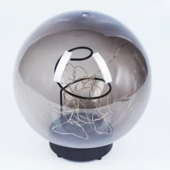 Suspension Verre Fumé-hofstein Lampe solaires Pollenca LED Noir, 30 lumières