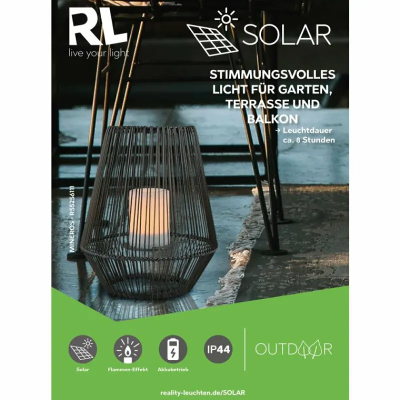 Luminaires Reality Lampe solaires Reality Mineros LED Gris, 1 lumière