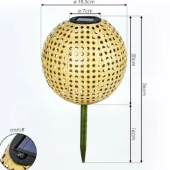 Style Boho-Chic-hofstein Lampe solaires Revere LED Brun, Noir, 1 lumière