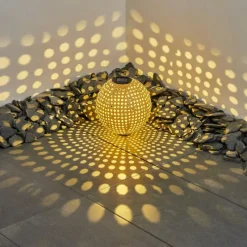 Style Boho-Chic-hofstein Lampe solaires Revere LED Brun, Noir, 1 lumière