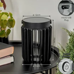 hofstein Lampe solaires Rossina LED Noir, 1 lumière