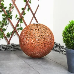 Luminaires Orientaux-hofstein Lampe solaires Samoao LED Rouille, Noir, 1 lumière