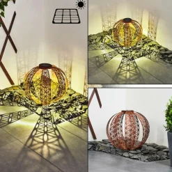 Luminaires Orientaux-hofstein Lampe solaires Wasalea LED Bronze, Noir, 1 lumière