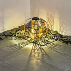 Luminaires Orientaux-hofstein Lampe solaires Wasalea LED Bronze, Noir, Argenté, 1 lumière