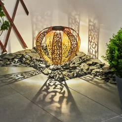 Luminaires Orientaux-hofstein Lampe solaires Wasalea LED Bronze, Noir, 1 lumière